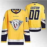 Men's Nashville Predators Custom Gold 2022-23 Reverse Retro Stitched Jersey,baseball caps,new era cap wholesale,wholesale hats